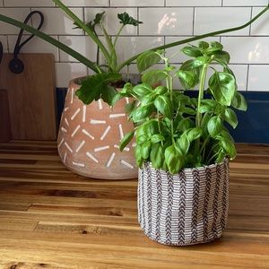Black & White Woven Planter